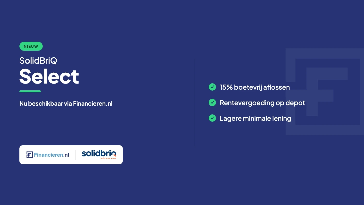 SolidBriQ Select nu beschikbaar via Financieren.nl