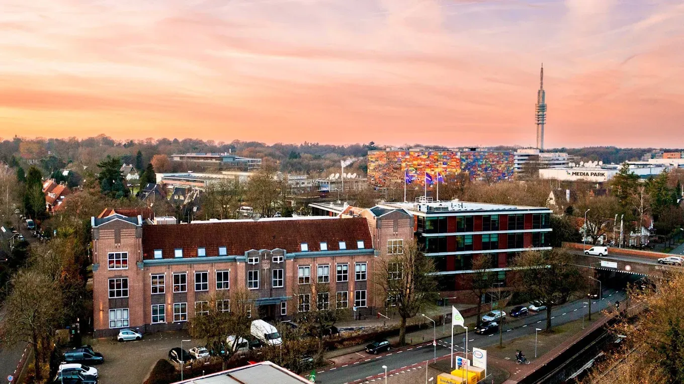 Het kantoor van Financieren.nl in Hilversum, bij het Media Park